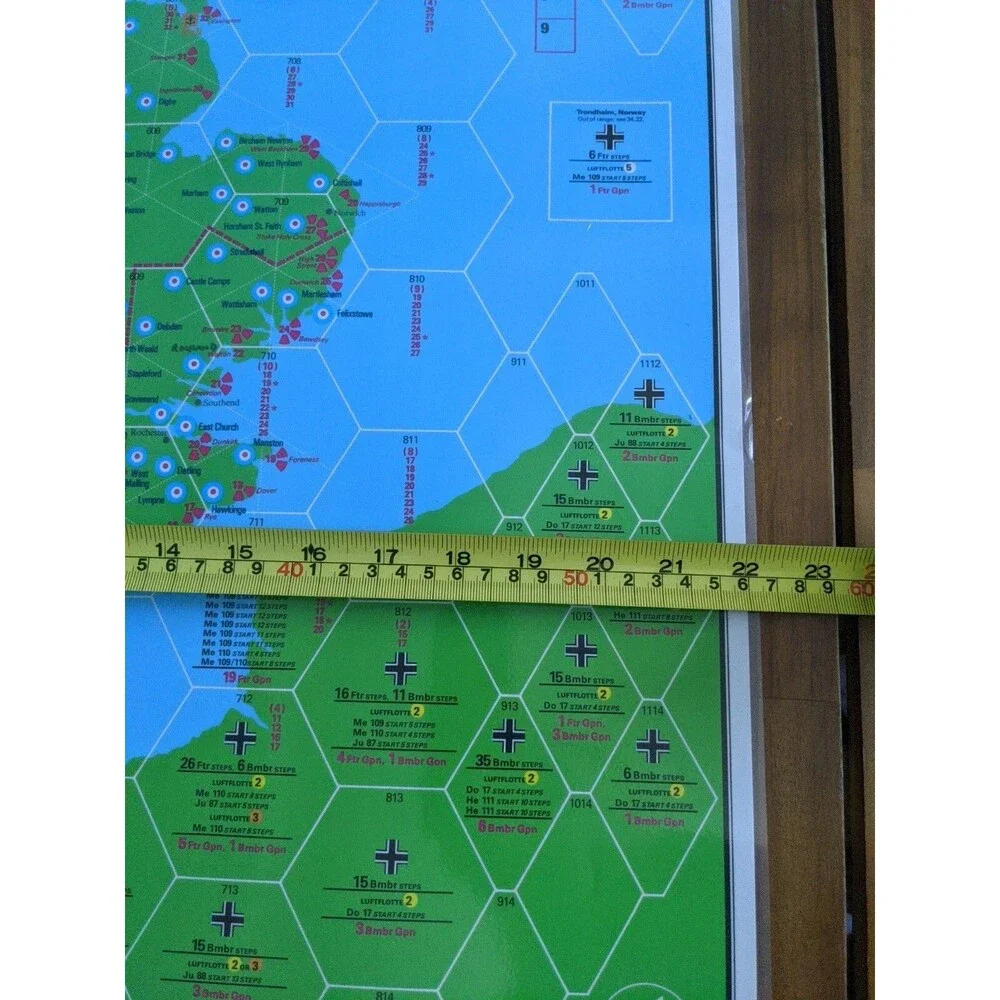 Laminated TSR 1983 Battle Over Britain Map And British Airfield Display